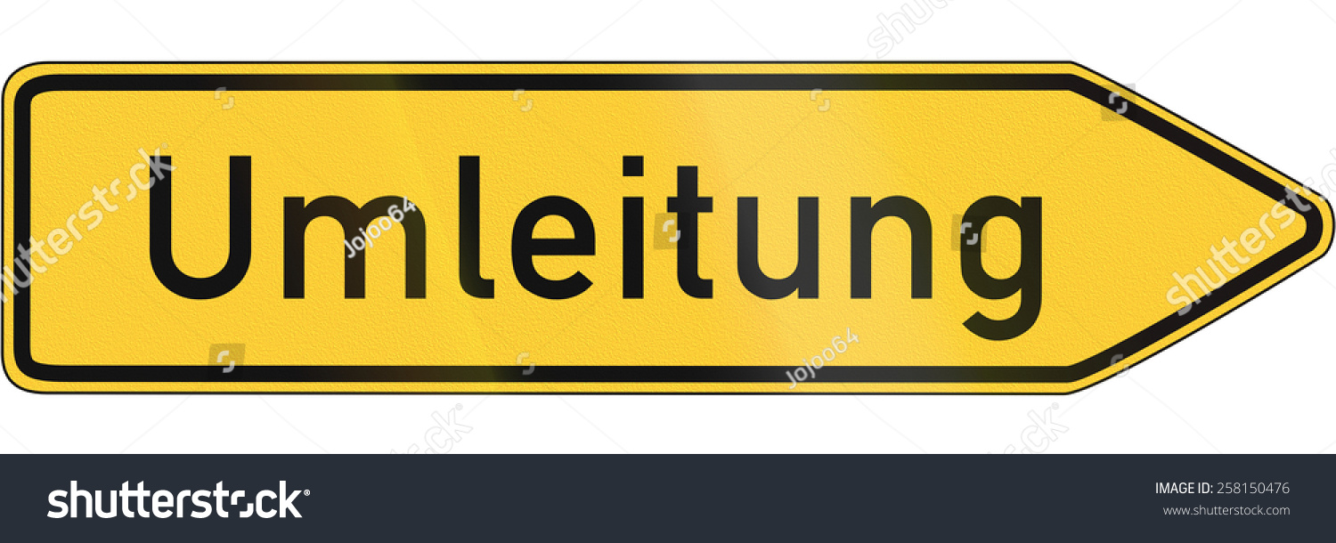 german-detour-arrow-sign-umleitung-means-258150476