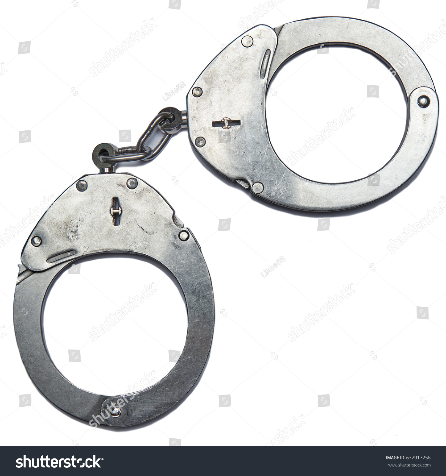 German Police Handcuffs Isolated On White Stock Photo 632917256 ...