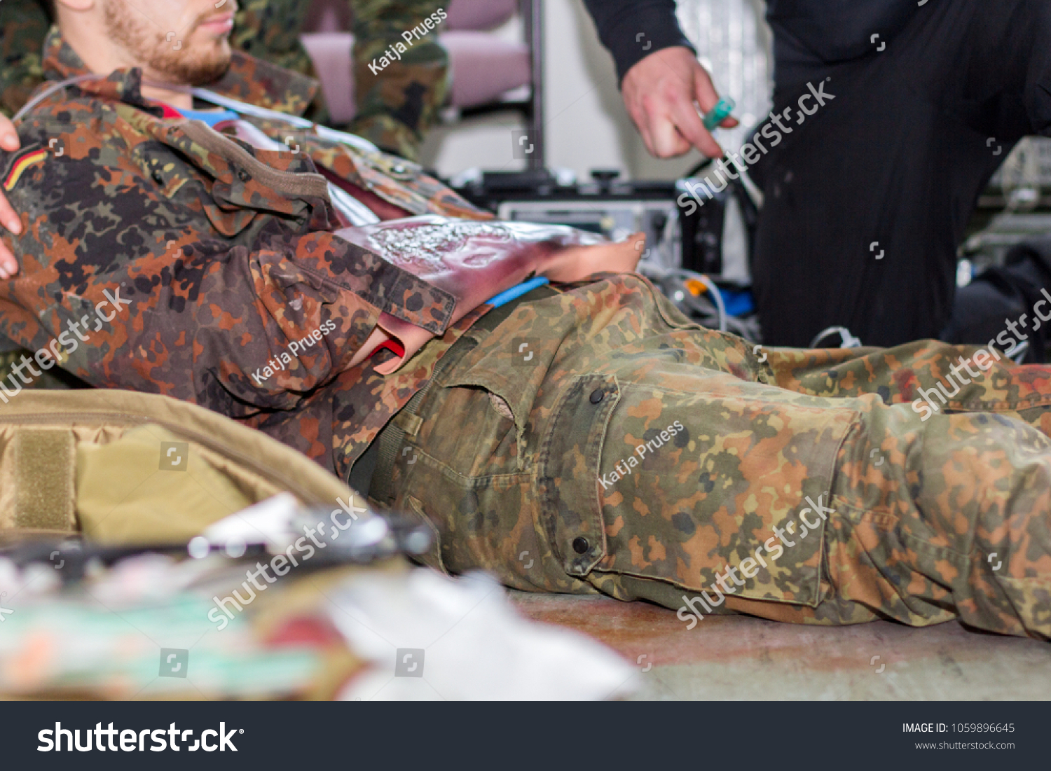 German Soldiers Does Medical Exercise Stock Photo (Edit Now) 1059896645