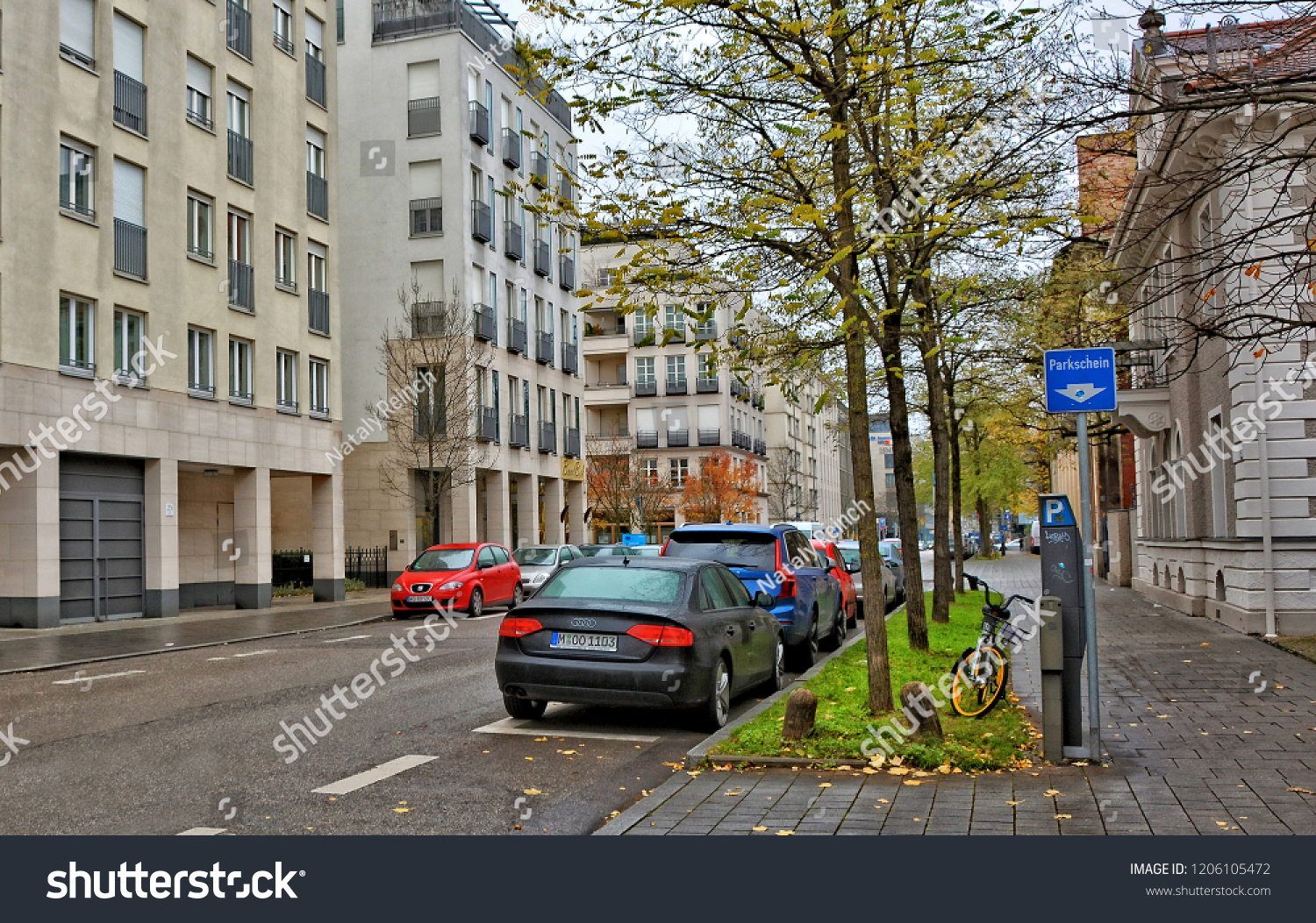 German Streets Beautiful Residential Building Parked Stock Photo Edit Now 1206105472