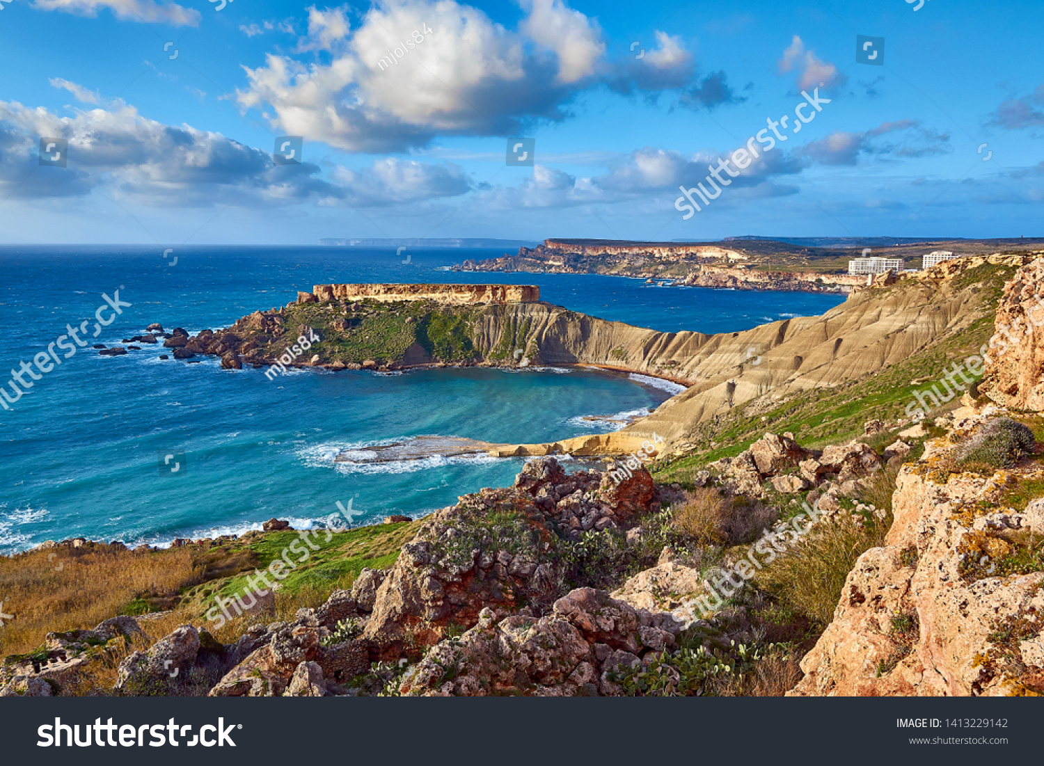 Ghajn Tuffieha Bay His Promontory Malta Stock Photo Edit Now