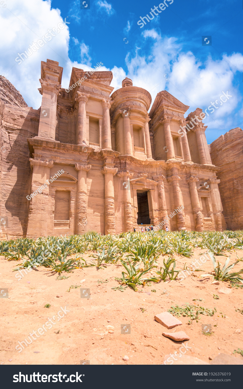 Giant Monastery Temple Sandstone Columns Ancient Photo (Edit Now)