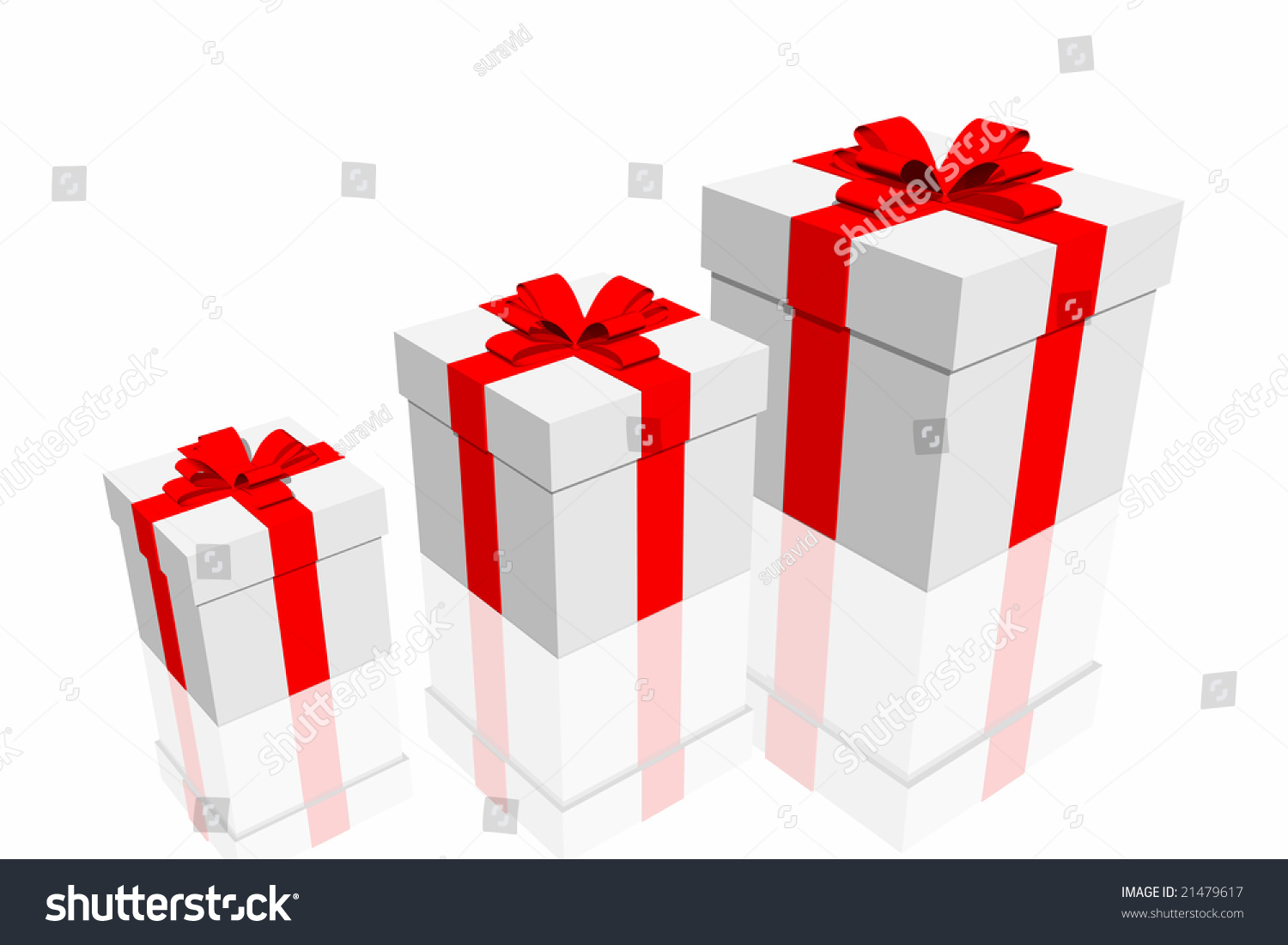 Gift Box Isolated On The White Background Stock Photo 21479617
