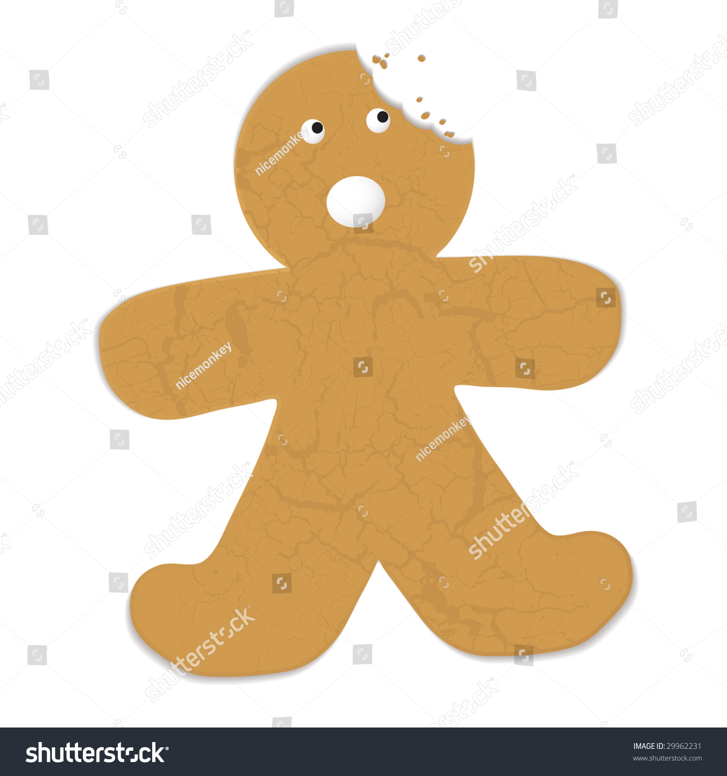 Gingerbread Man Bite Out His Head Stock Illustration 29962231 ...