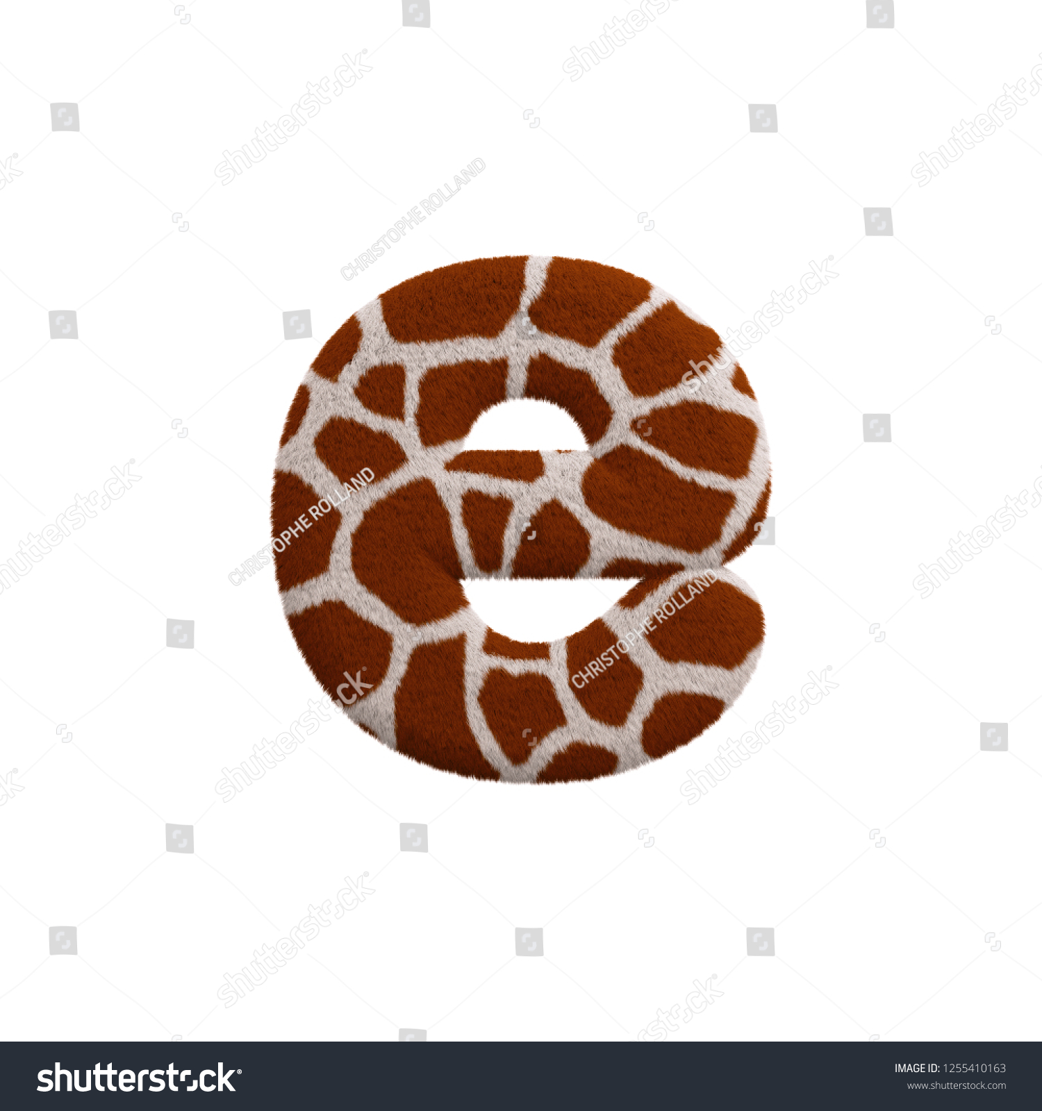 Giraffe Letter E Lowercase 3d Giraffe Stock Illustration 1255410163