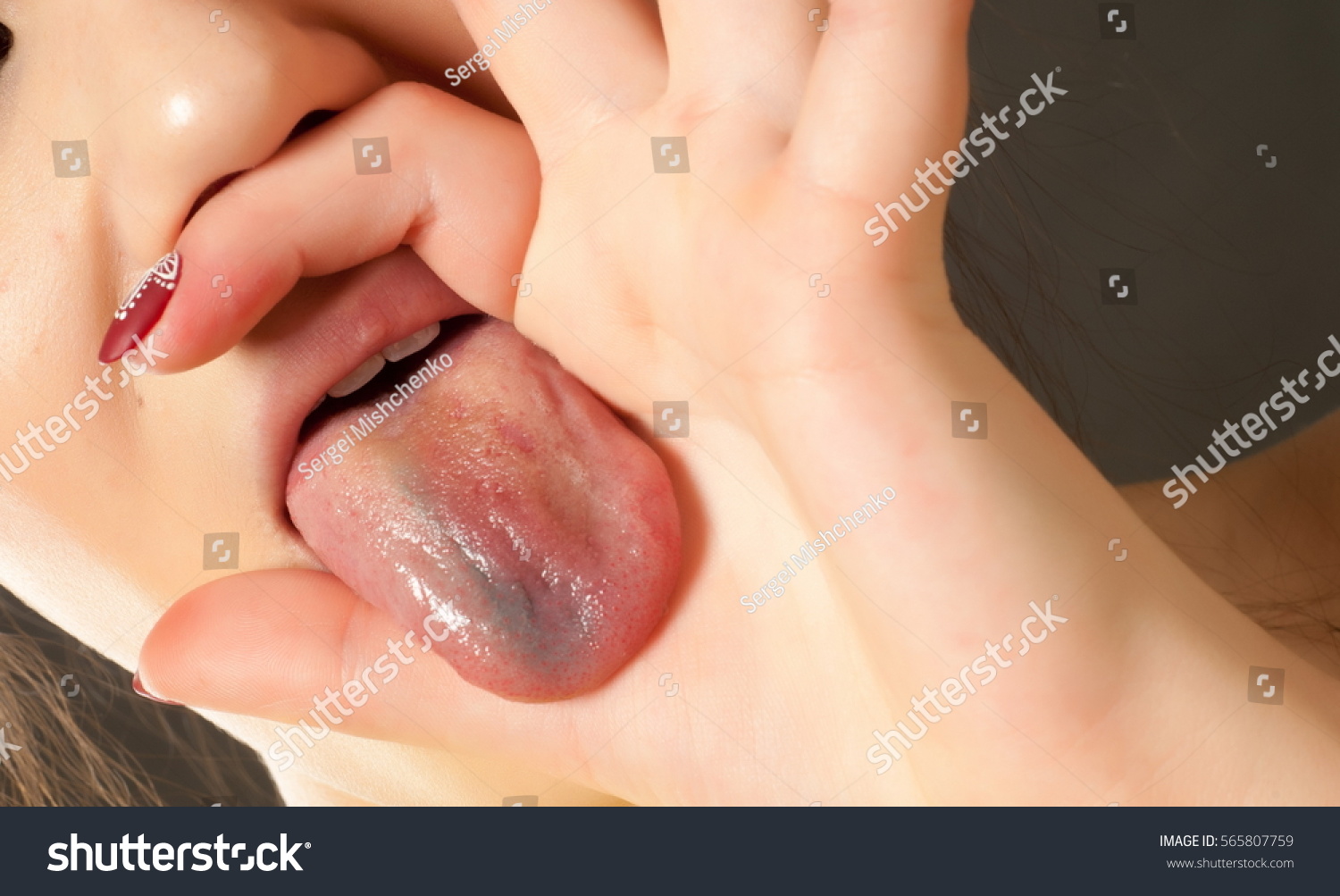 Girls blowjob tongue out