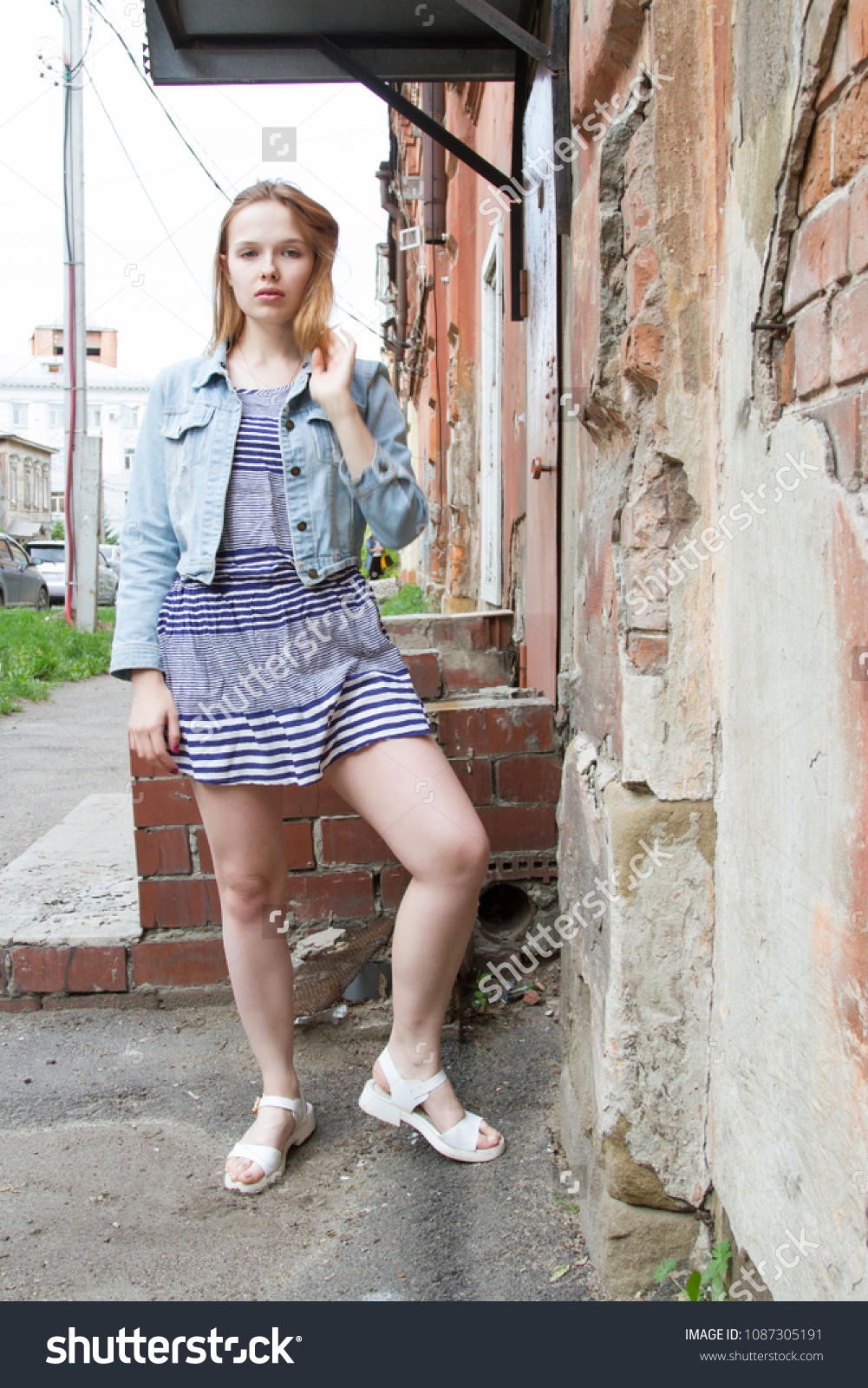 short dress with jean jacket