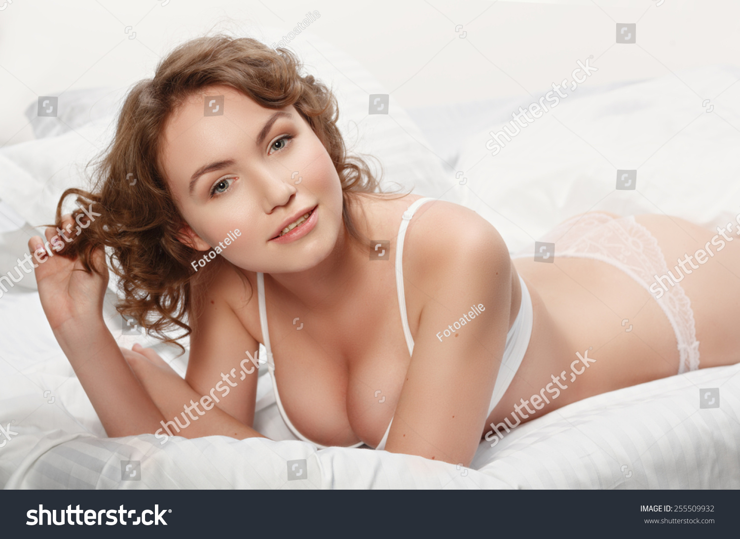 Hot Brunette In Bed