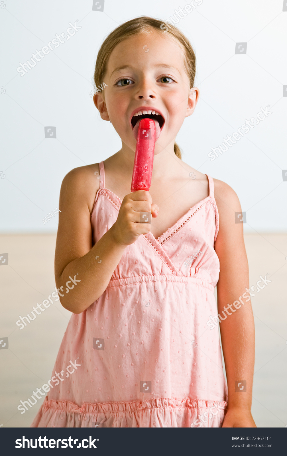 Girl Licking Popsicle Stock Photo 22967101 : Shutterstock