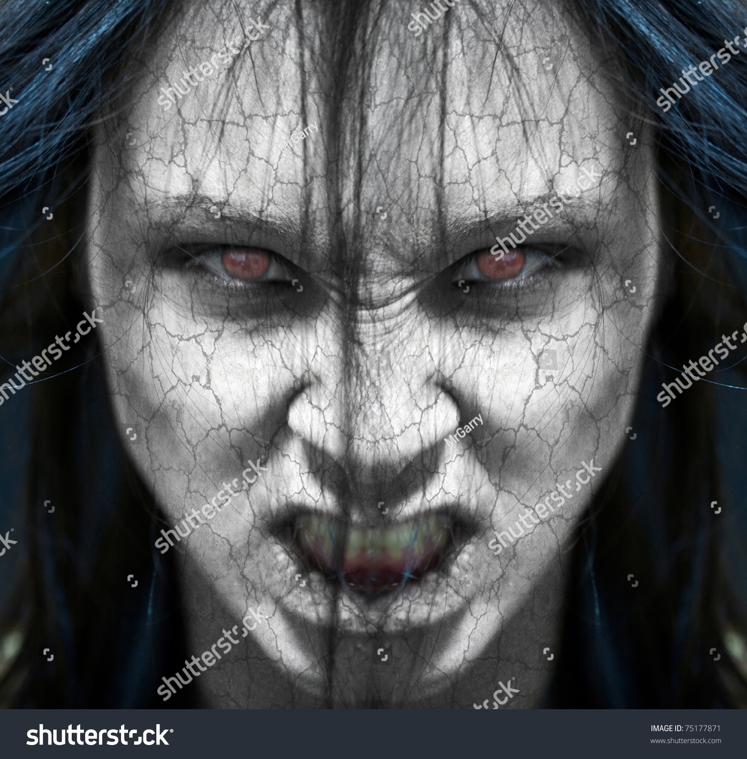 Girl Possessed By Devil Looks You Stock Photo 75177871 - Shutterstock