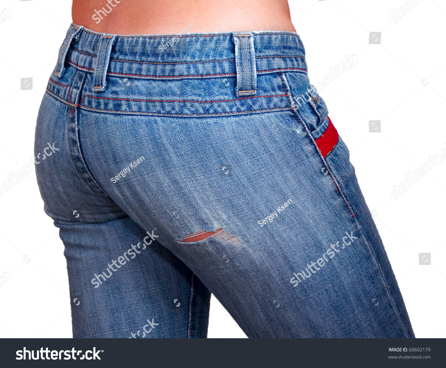 Girls Back Hips Jeans On White Stock Photo 60602179 - Shutterstock