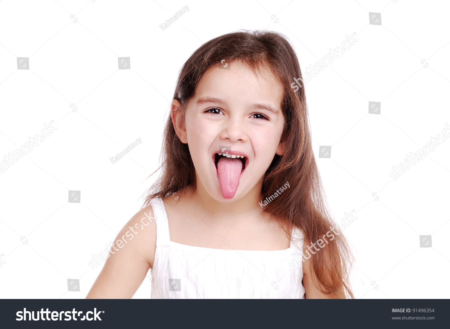 Girl Showing Her Tongue Stock Photo 91496354 : Shutterstock