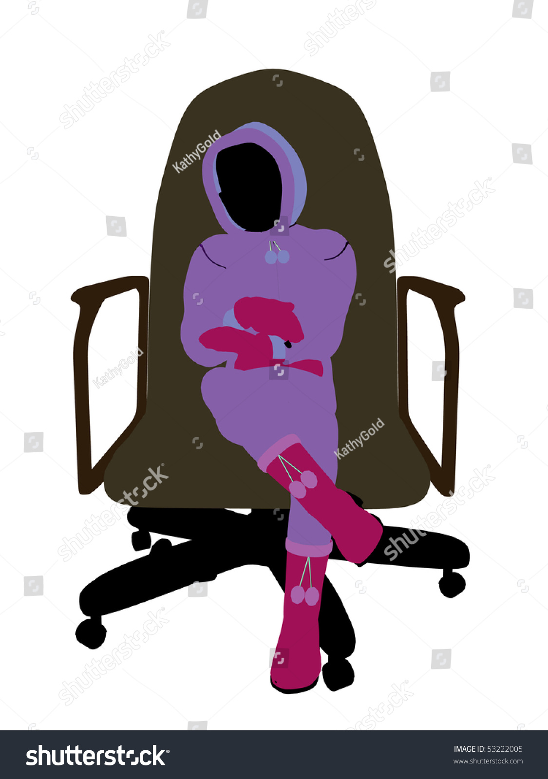 Girl Sitting On Chair Silhouette On ภาพประกอบสต็อก 53222005 Shutterstock 0868