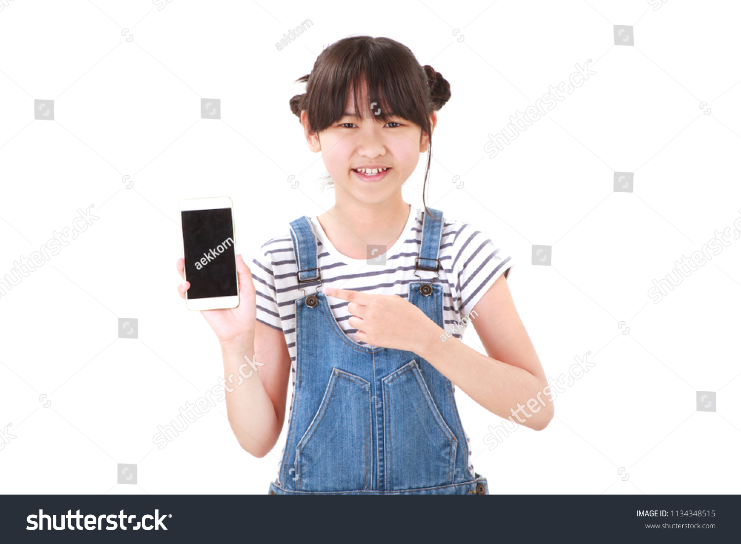 Girl Surprise Showing Phone Cute Girl Stock Photo Edit Now