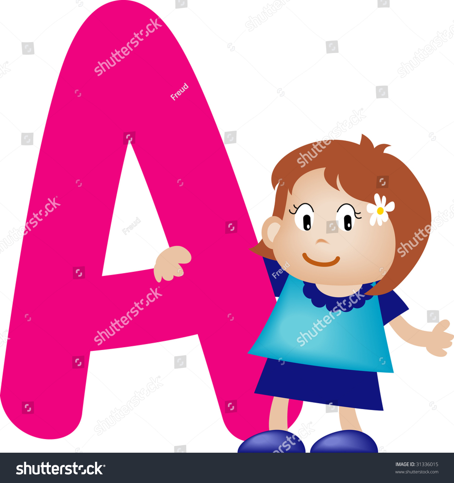 Girl Alphabet Letter Stock Illustration 31336015 - Shutterstock