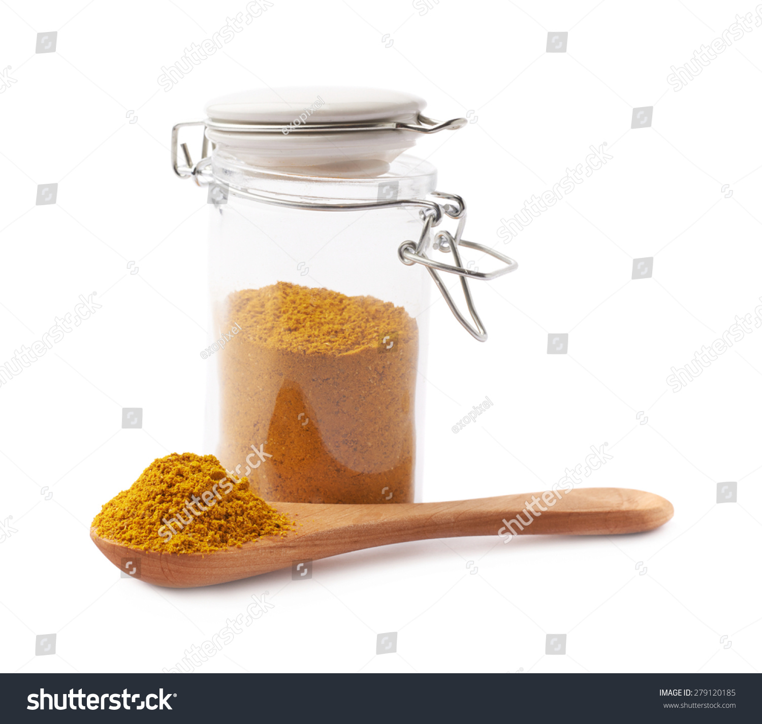 Download Glass Jar Filled Yellow Curry Powder Stock Photo Edit Now 279120185 PSD Mockup Templates