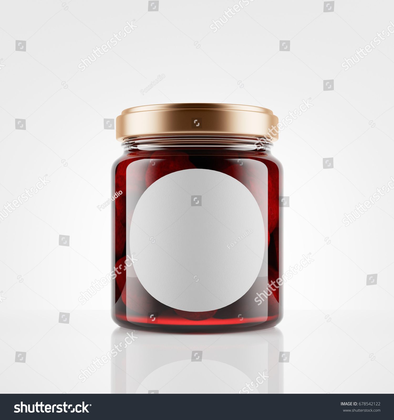 Download Glass Jar Strawberry Jam Round Blank Stock Illustration 678542122 - Shutterstock