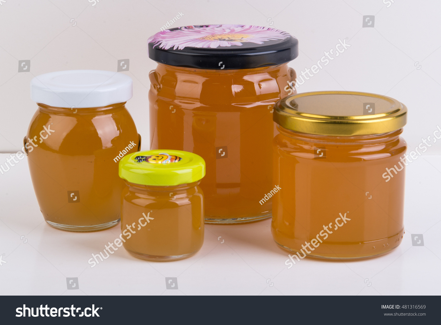Glass Jar Filled Yellow Honey Stock Photo Edit Now 481316569