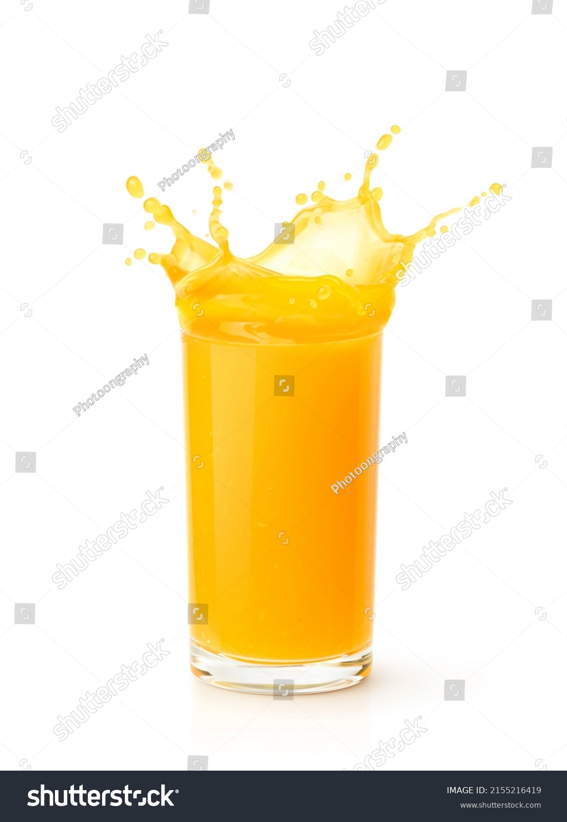 Glass Orange Juice Splash Isolated On Stock Photo 2155216419 | Shutterstock