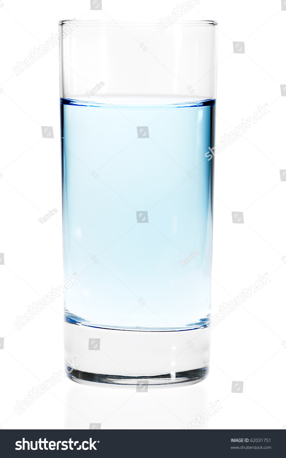 Glass Of Water Or Any Other Light Blue Liquid On A White Background ...