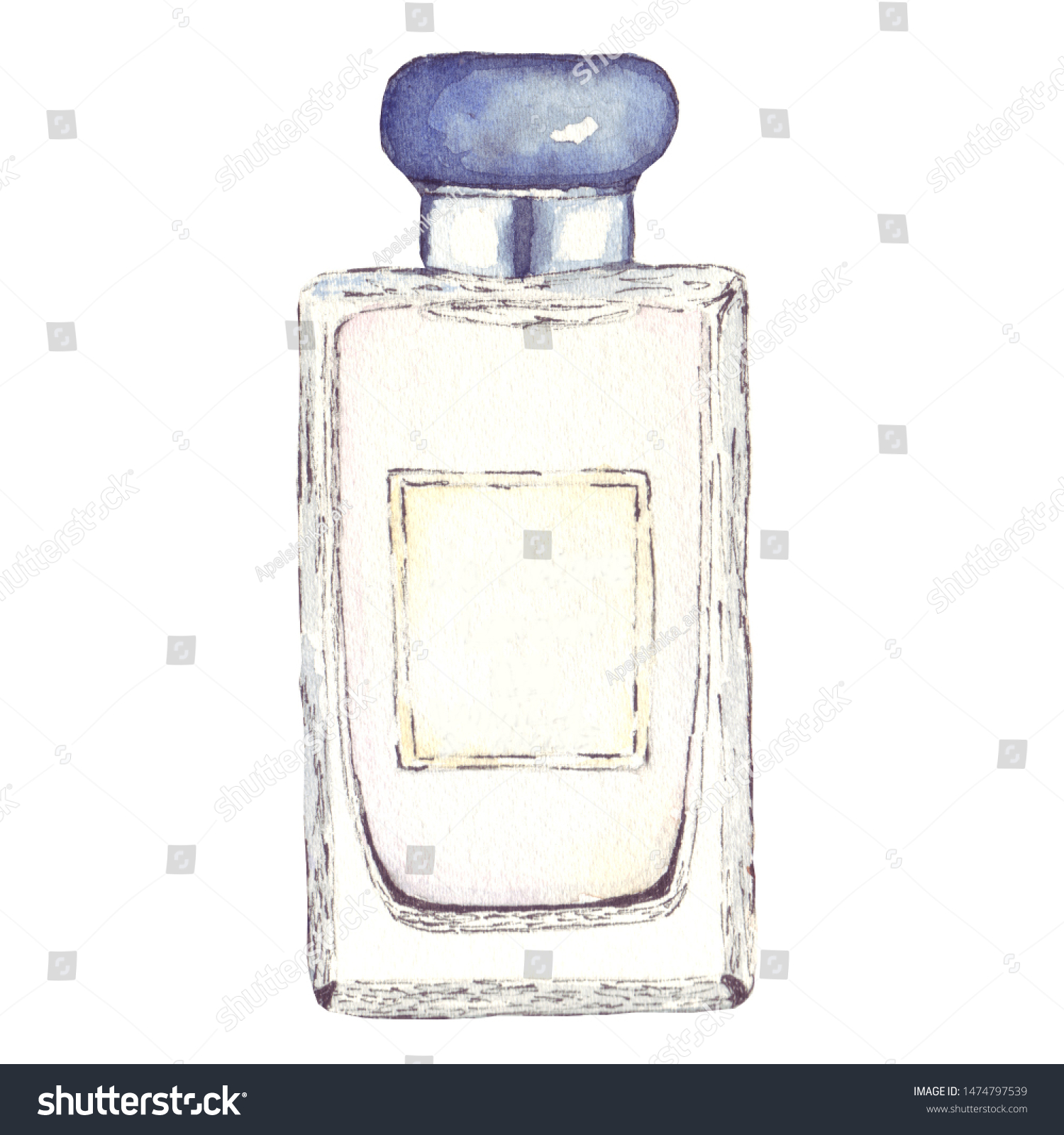 perfume with blue cap