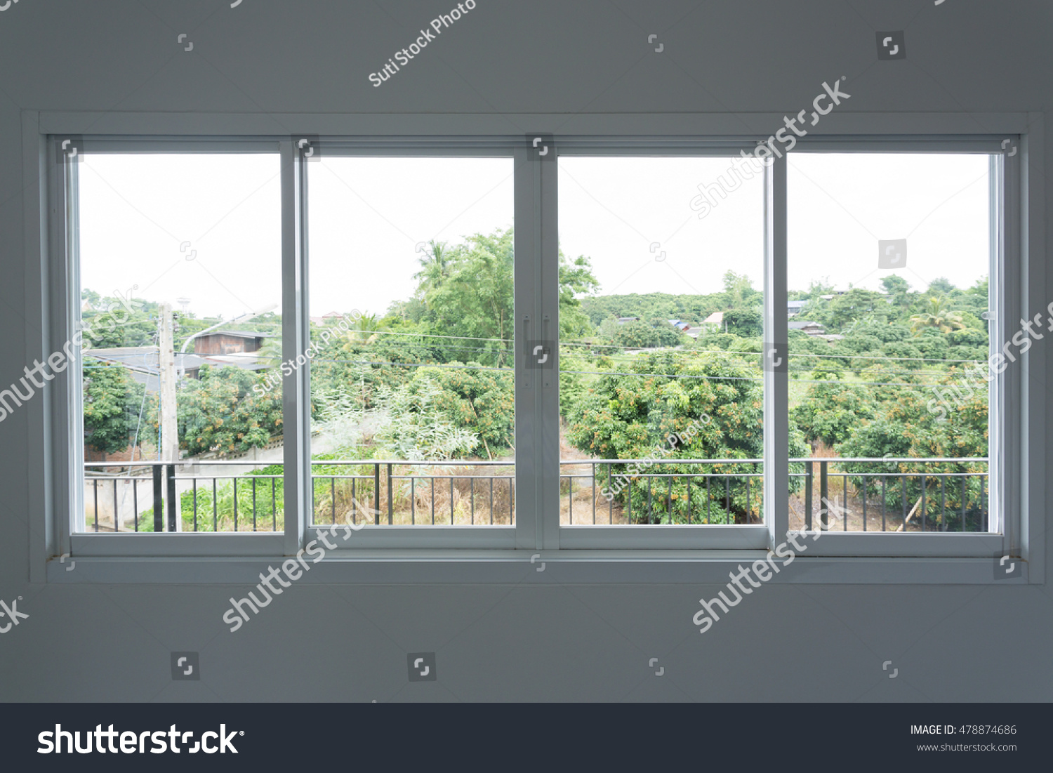 Glass Window Sliding On White Wall Stock Photo 478874686 - Shutterstock