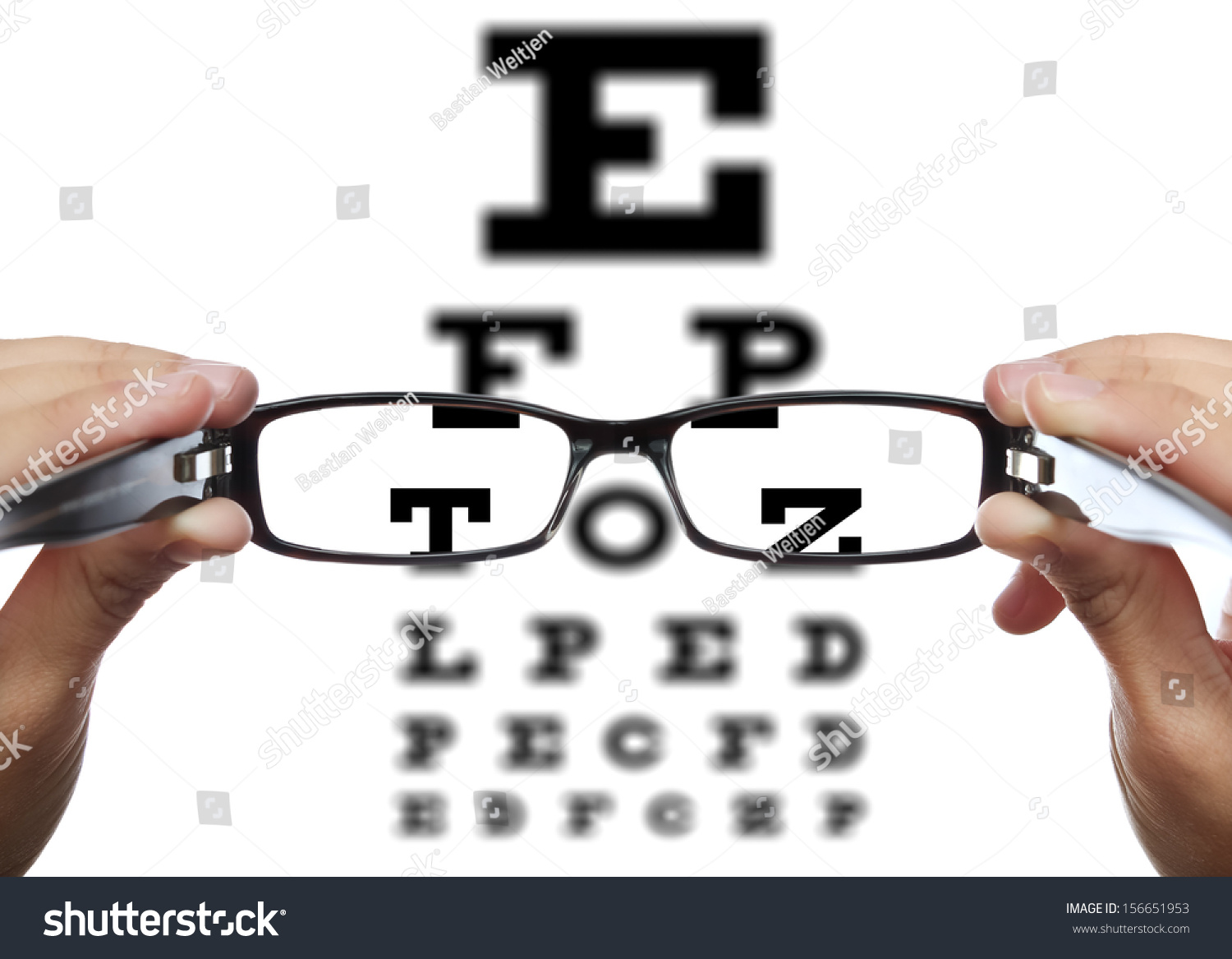 Glasses Hands Front Eye Test Stock Photo (Edit Now) 156651953