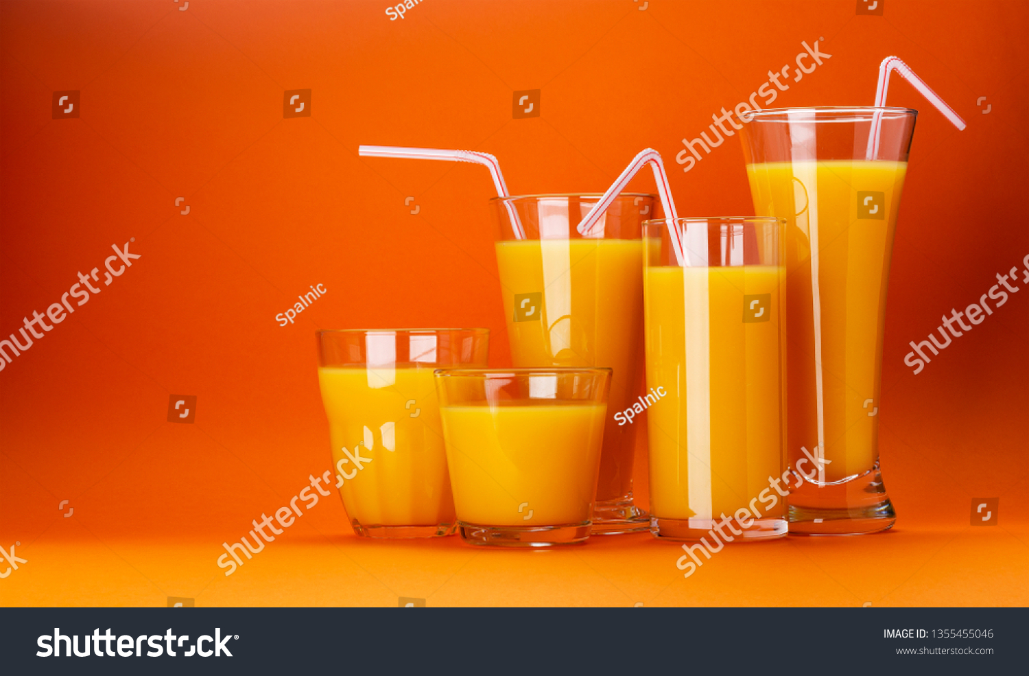 Glasses Orange Juice Isolated On Colour Stock Photo Edit Now 1355455046,What Colour Is Orange And Blue