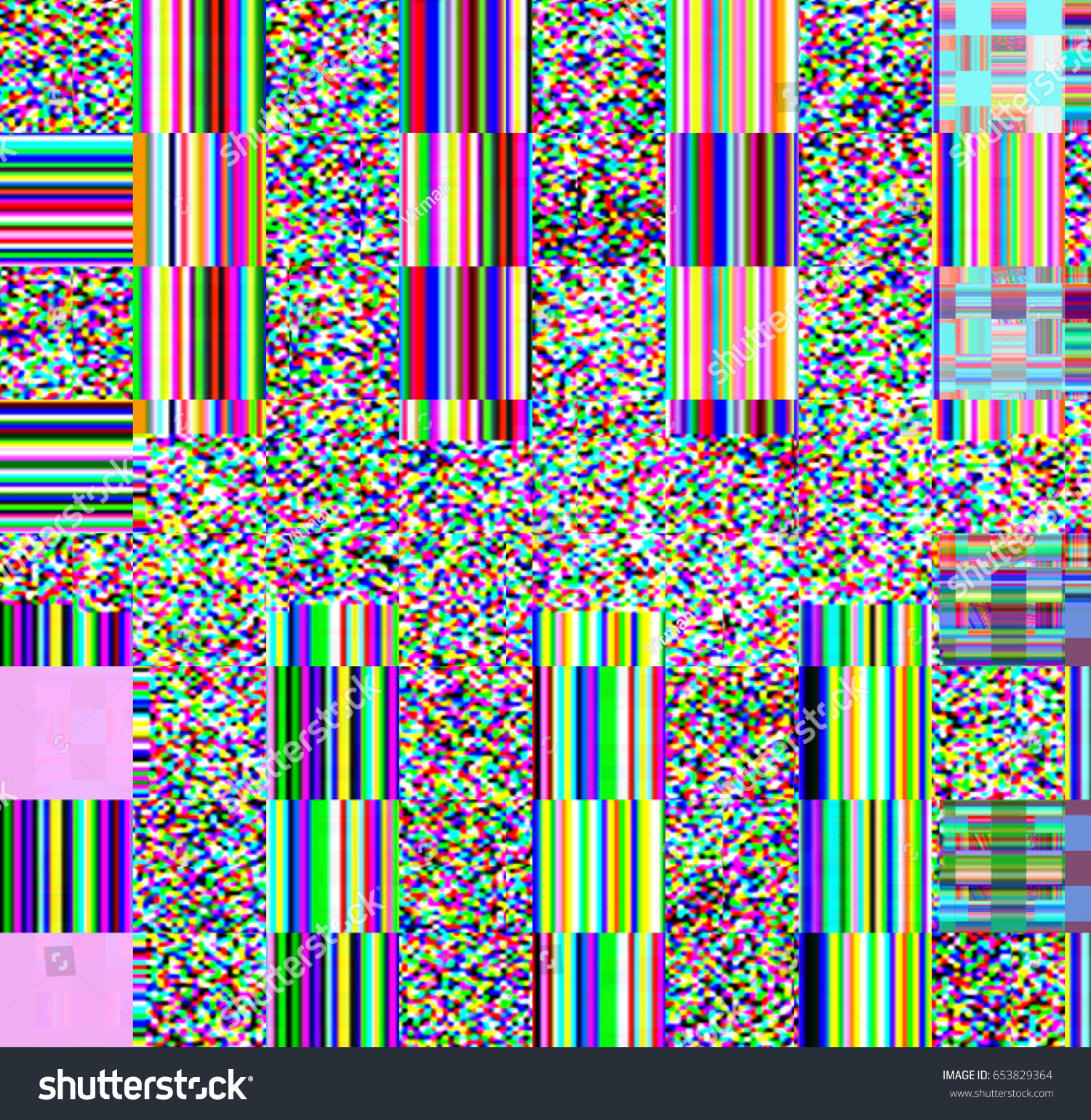 Glitch Psychedelic Background Old Tv Screen Arkistokuvitus 653829364