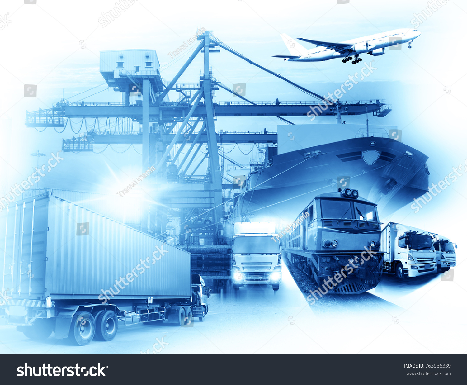 Global Business Container Cargo Freight Train Stock Photo 763936339 ...