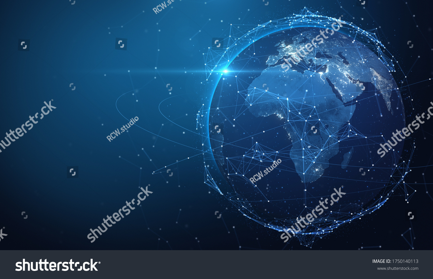 Global Communication Network Concept Planet Earth Stock Illustration ...