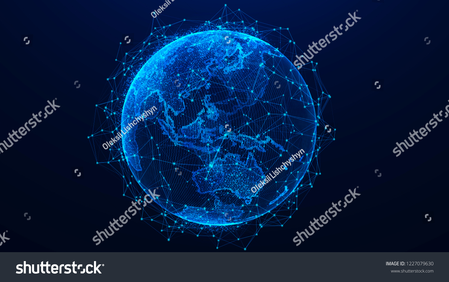 グローバルネットワークのコンセプト ワールドマップポイント 地球の地球 3dレンダリング のイラスト素材