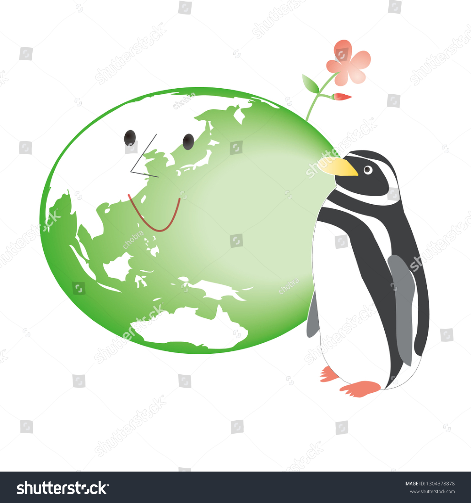 Global Warming Ecology Concept Illustration Smiling Stock Illustration