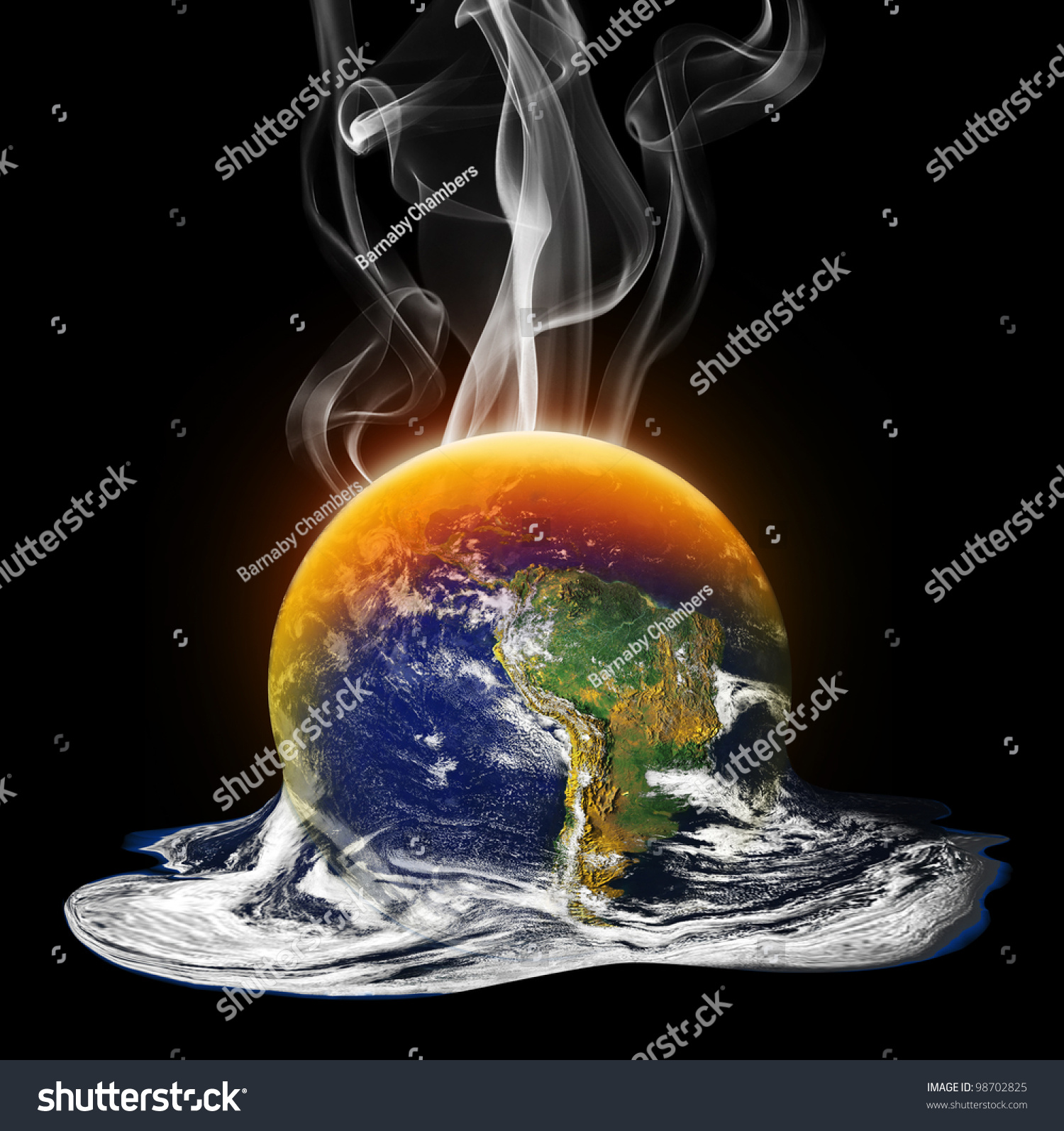地球を溶かす地球温暖化 のイラスト素材
