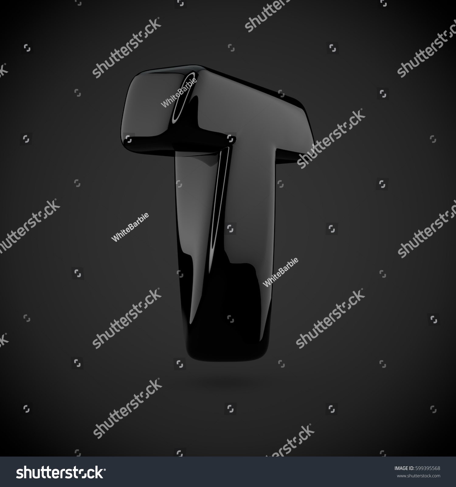 Royalty Free Stock Illustration Of Glossy Black Paint Letter T