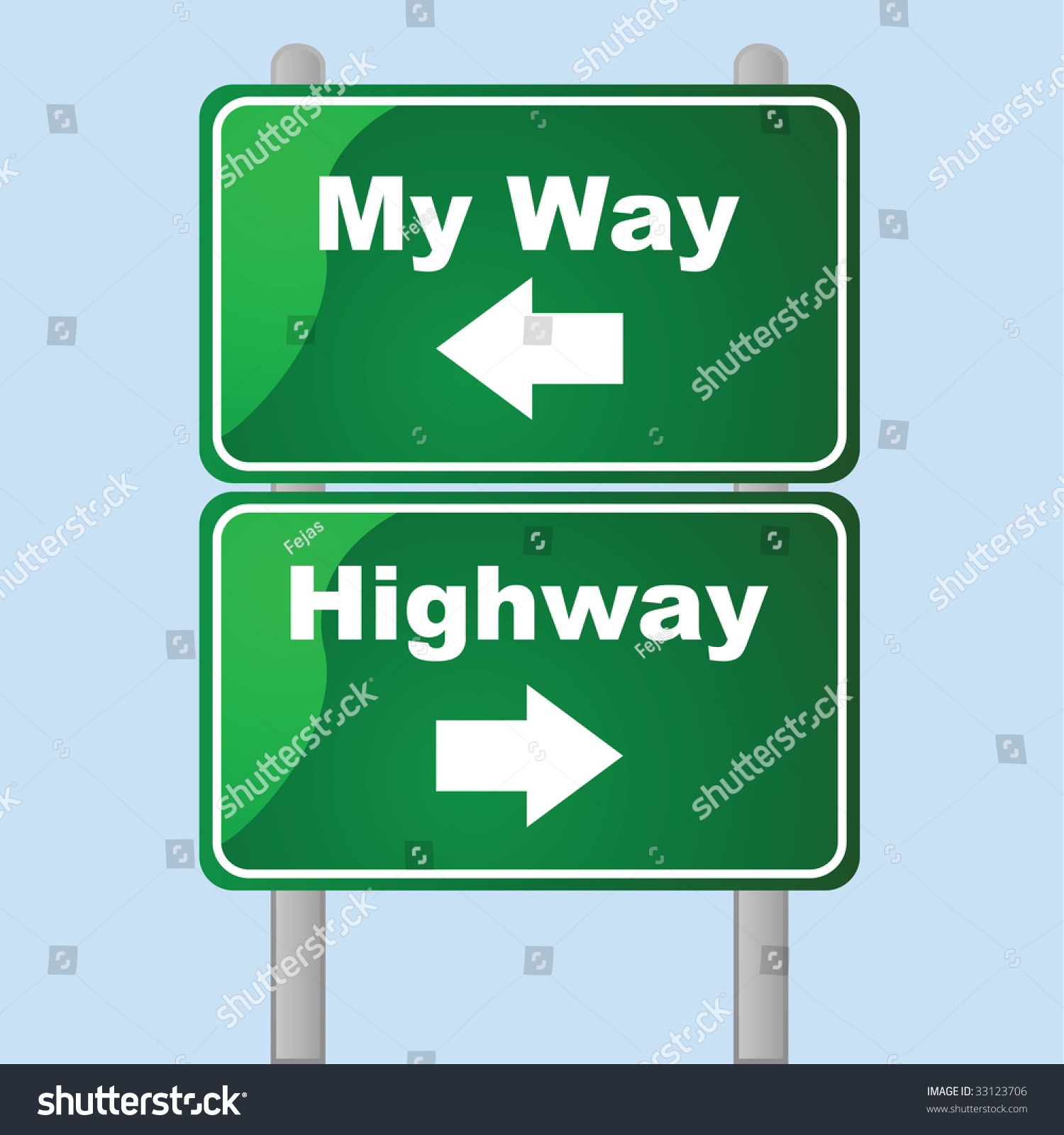 Glossy Jpeg Traffic Signs Showing Two Directions: My Way Or The Highway ...