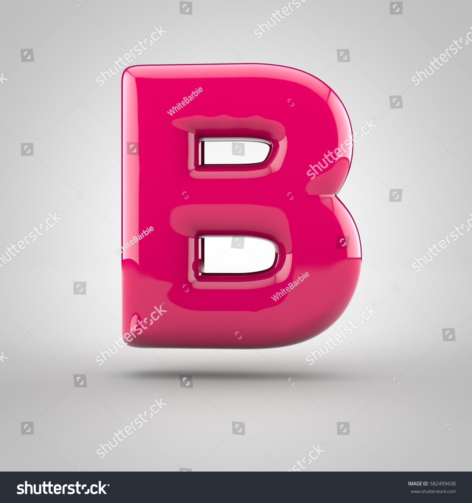 Glossy Pink Paint Letter B Uppercase Stock Illustration 582499438