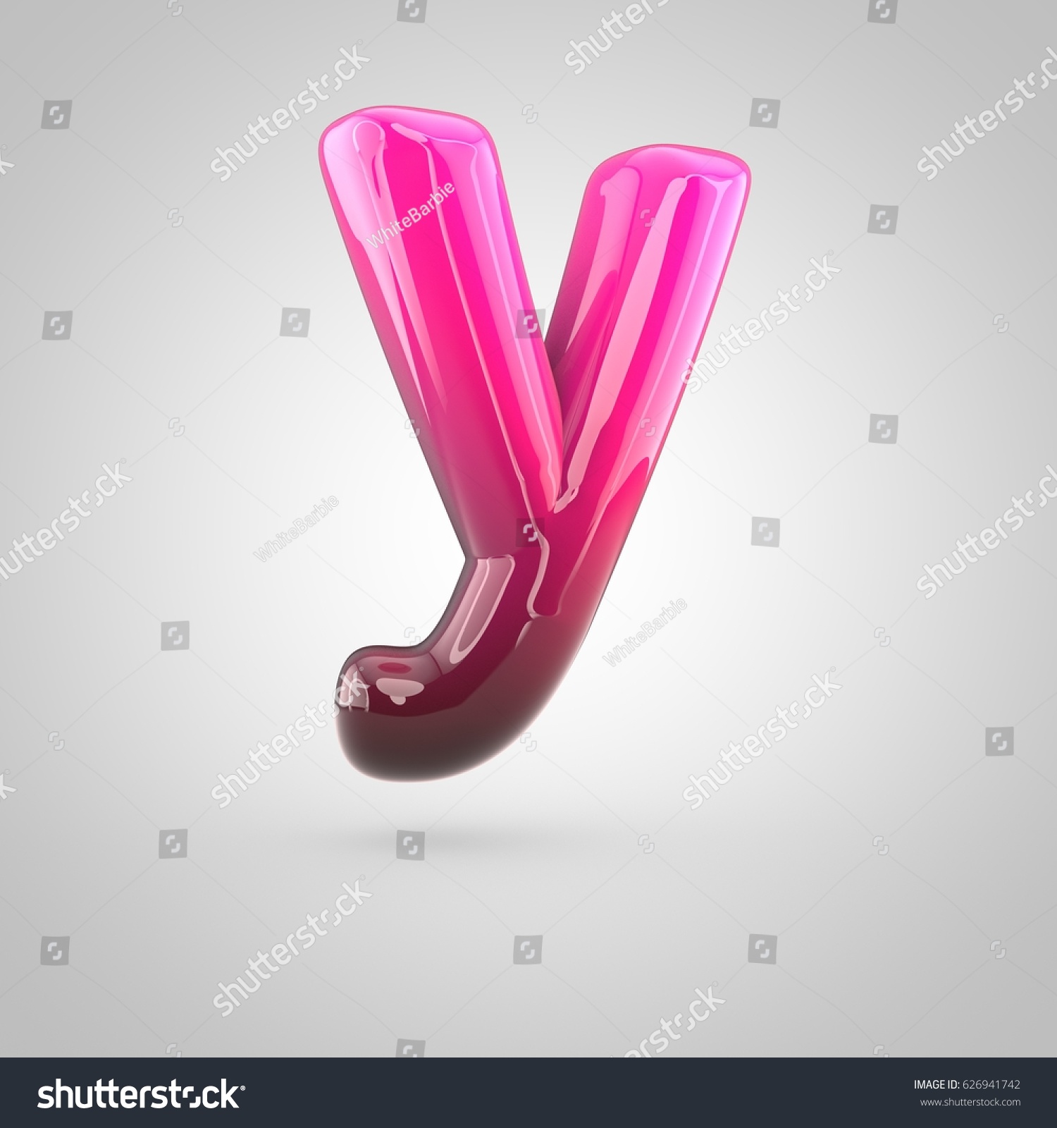 Glossy Red Pink Gradient Paint Alphabet Stock Illustration 626941742