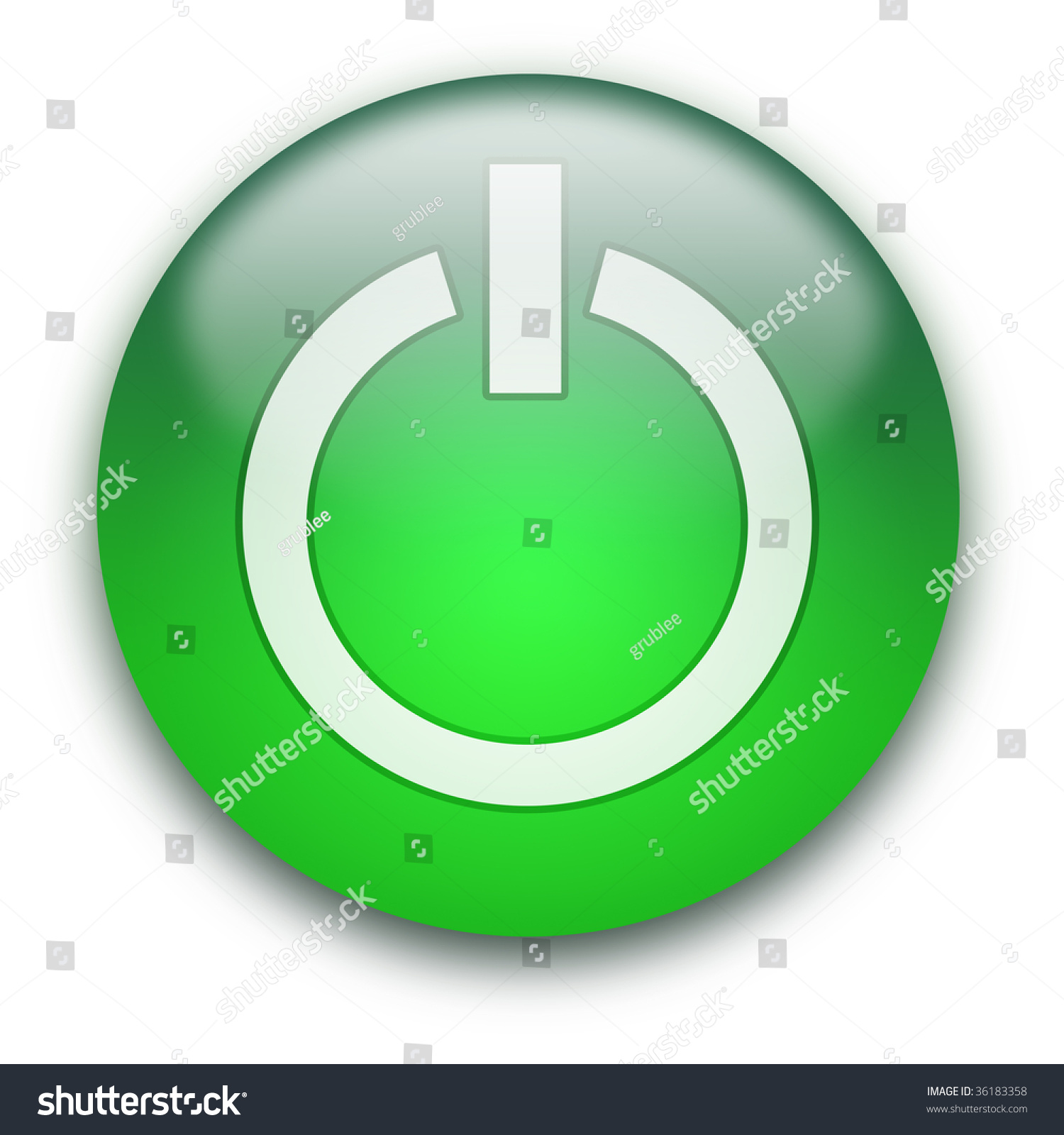 Glossy Round On Off Button Isolated Stock Illustration 36183358 ...