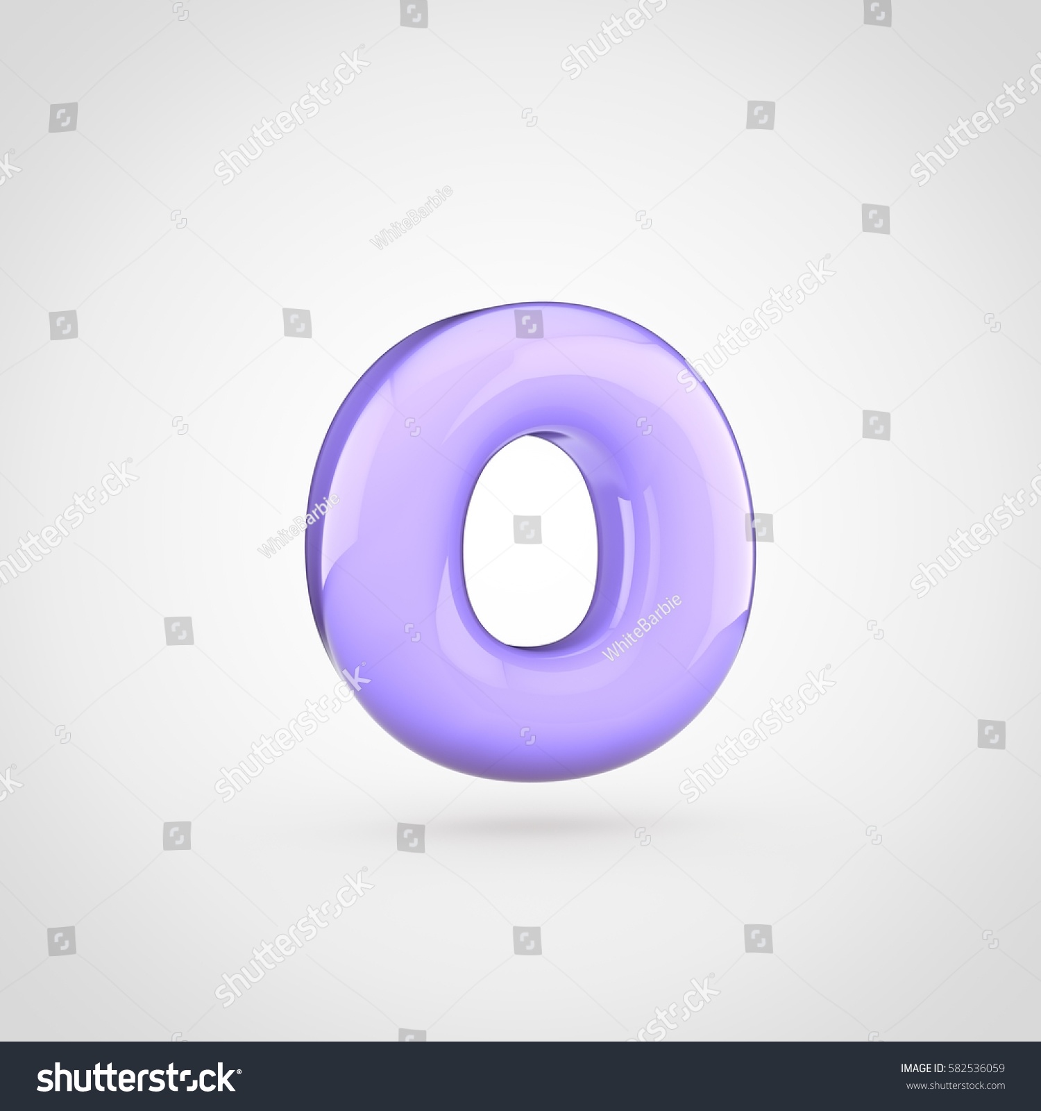 Glossy Violet Paint Letter O Lowercase Stock Illustration 582536059
