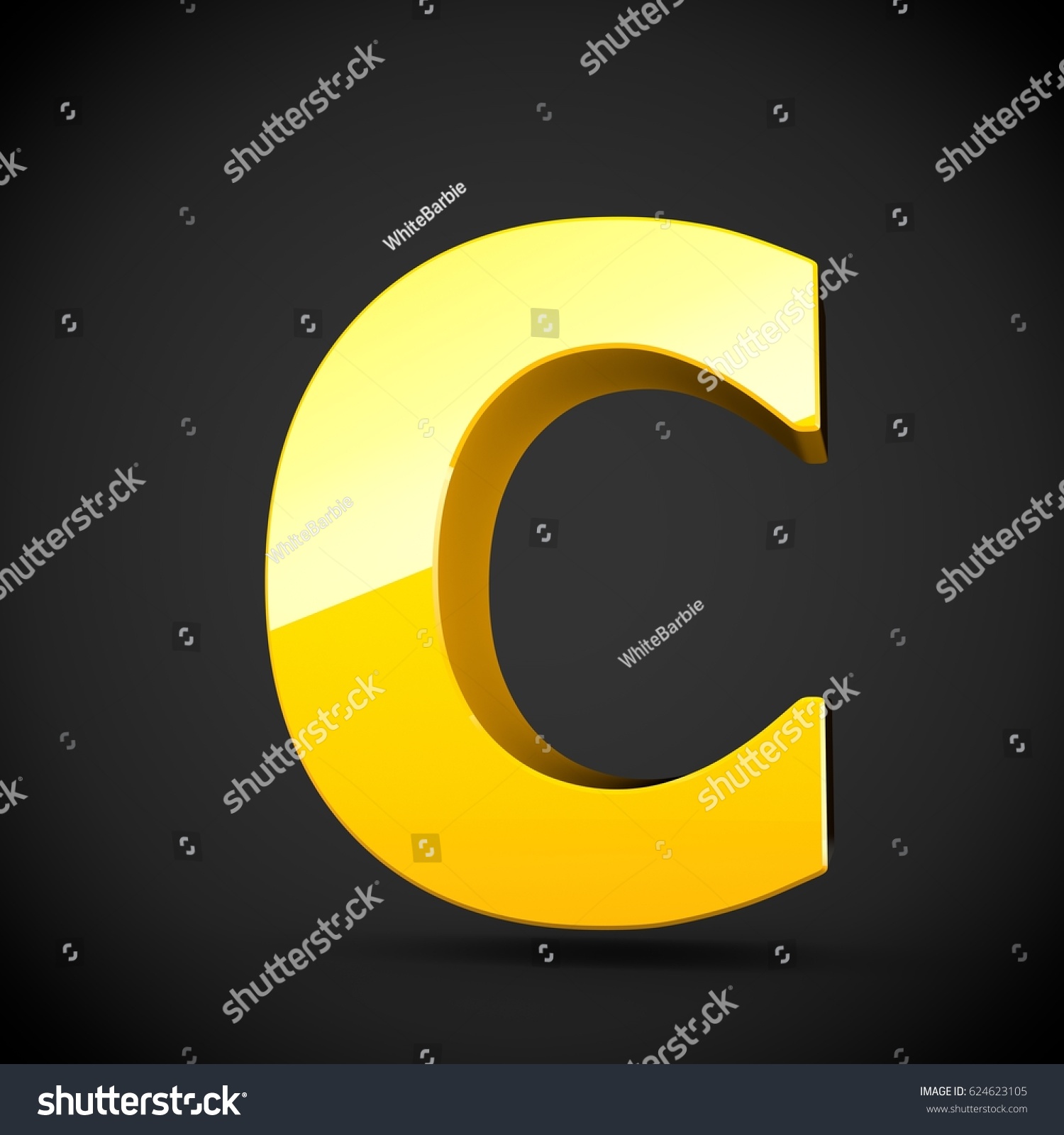 Download Glossy Yellow Paint Alphabet Letter C Stock Illustration 624623105 PSD Mockup Templates