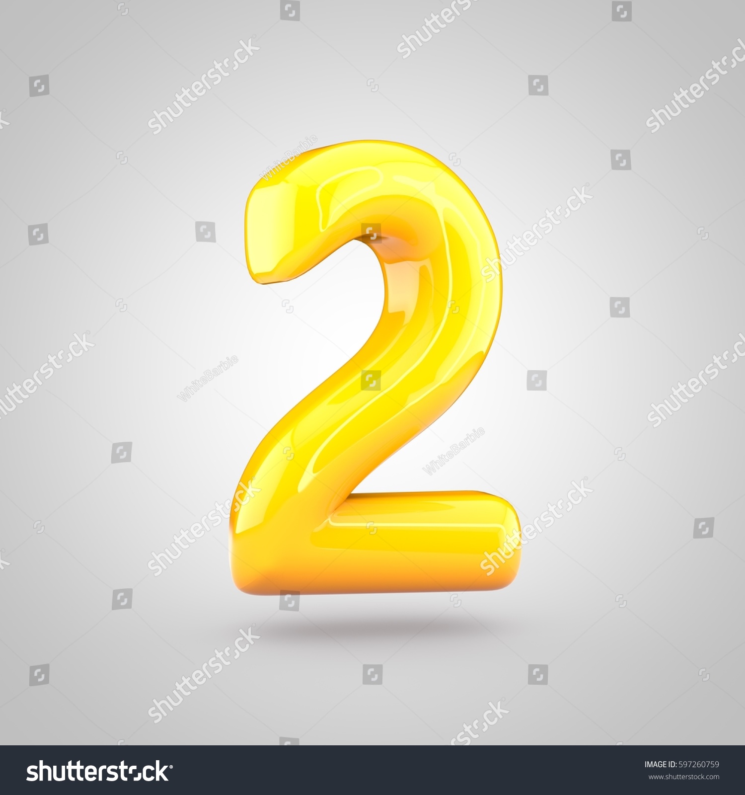 Glossy Yellow Paint Number 2 3d Stock Illustration 597260759 Shutterstock