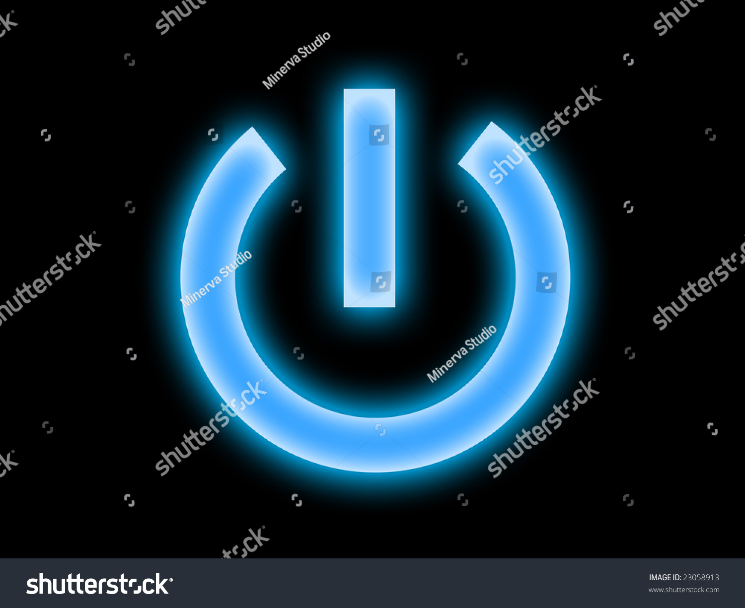 Glowing Blue Power Button Symbol Stock Illustration 23058913 - Shutterstock