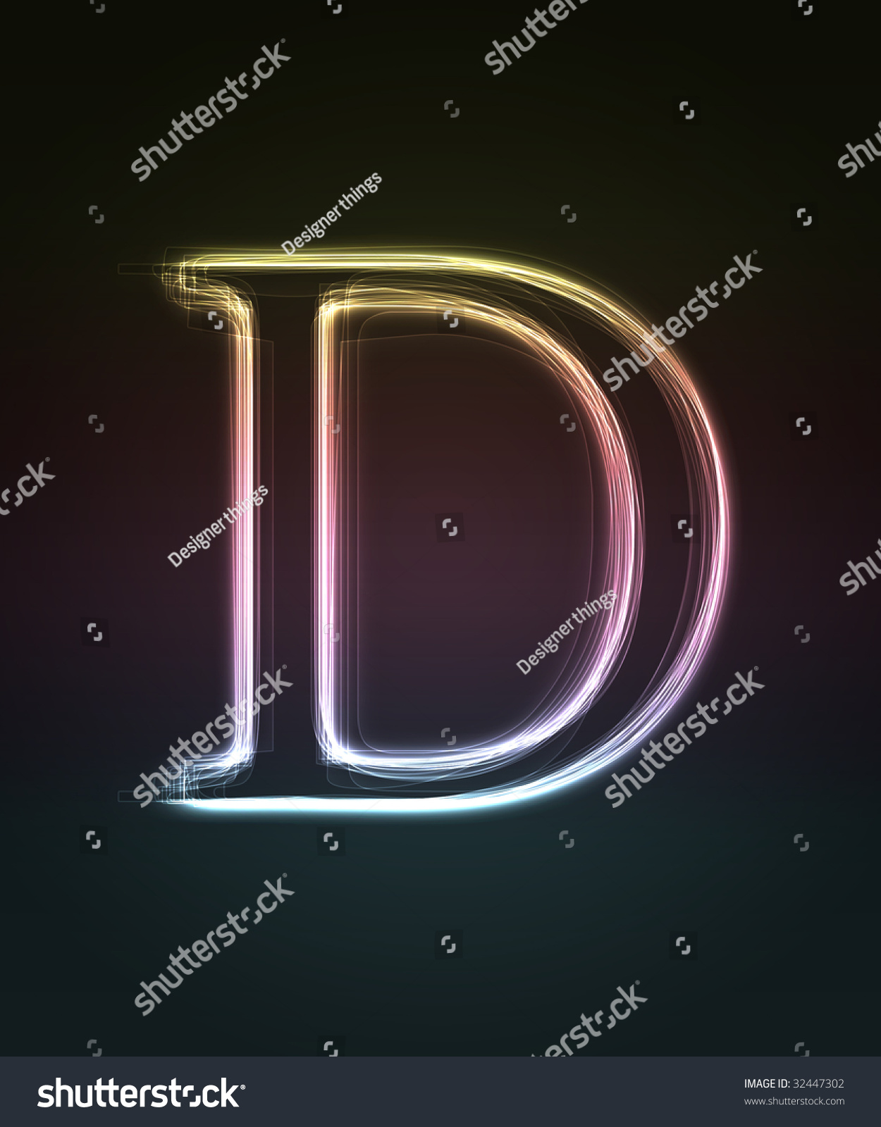 Glowing Font. Shiny Letter D. Stock Photo 32447302 : Shutterstock