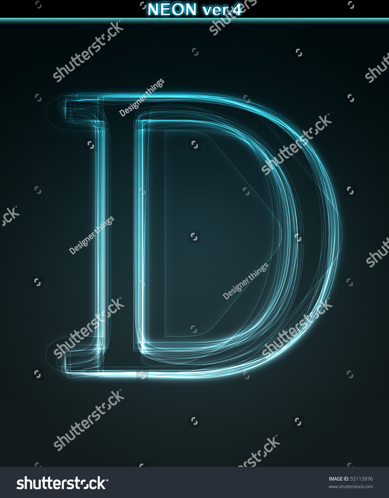 Glowing Neon Font Shiny Letter D Stock Illustration 55113976 - Shutterstock