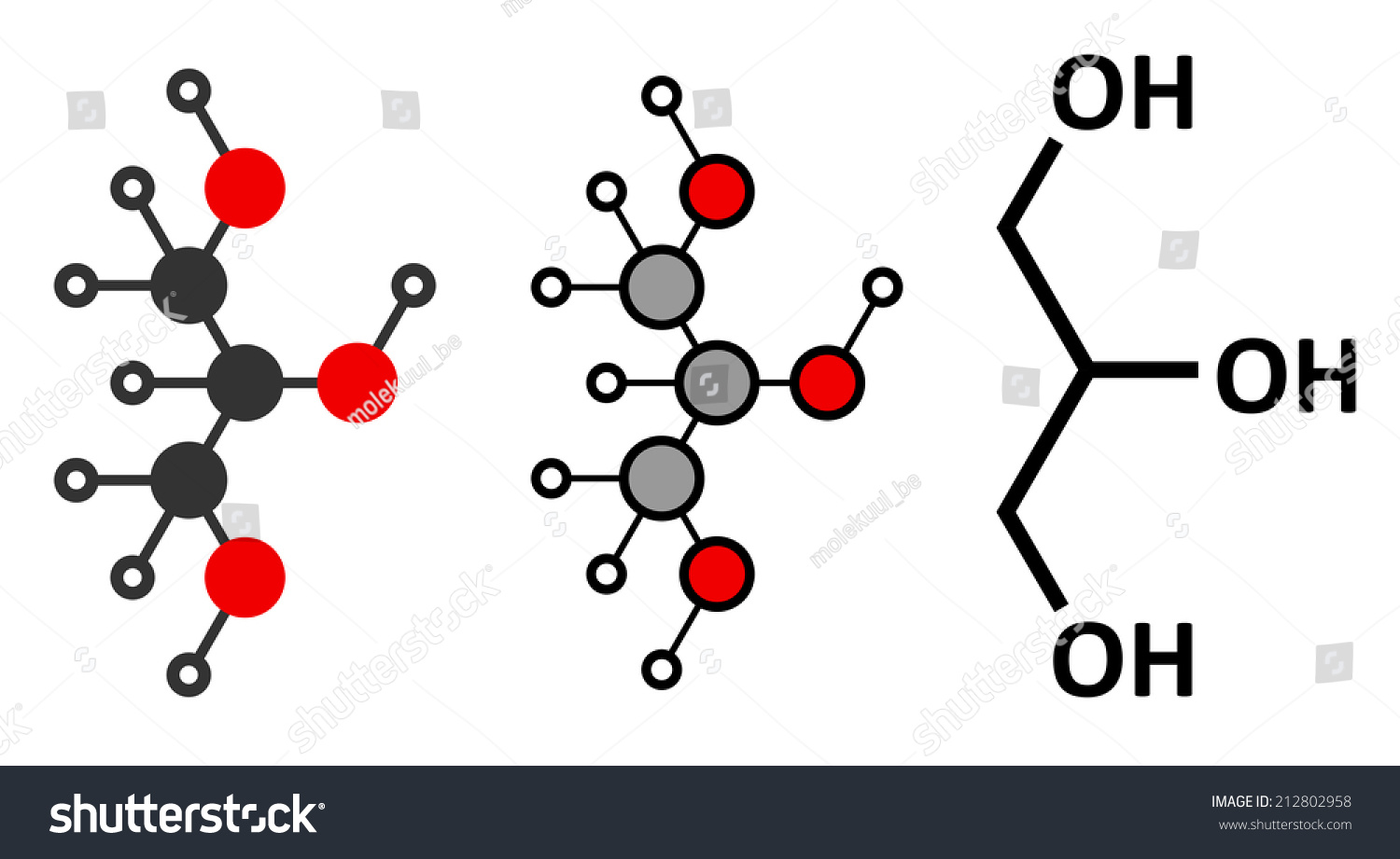 Glycerol Glycerin Molecule Produced Fat Oil Stock Illustration 212802958