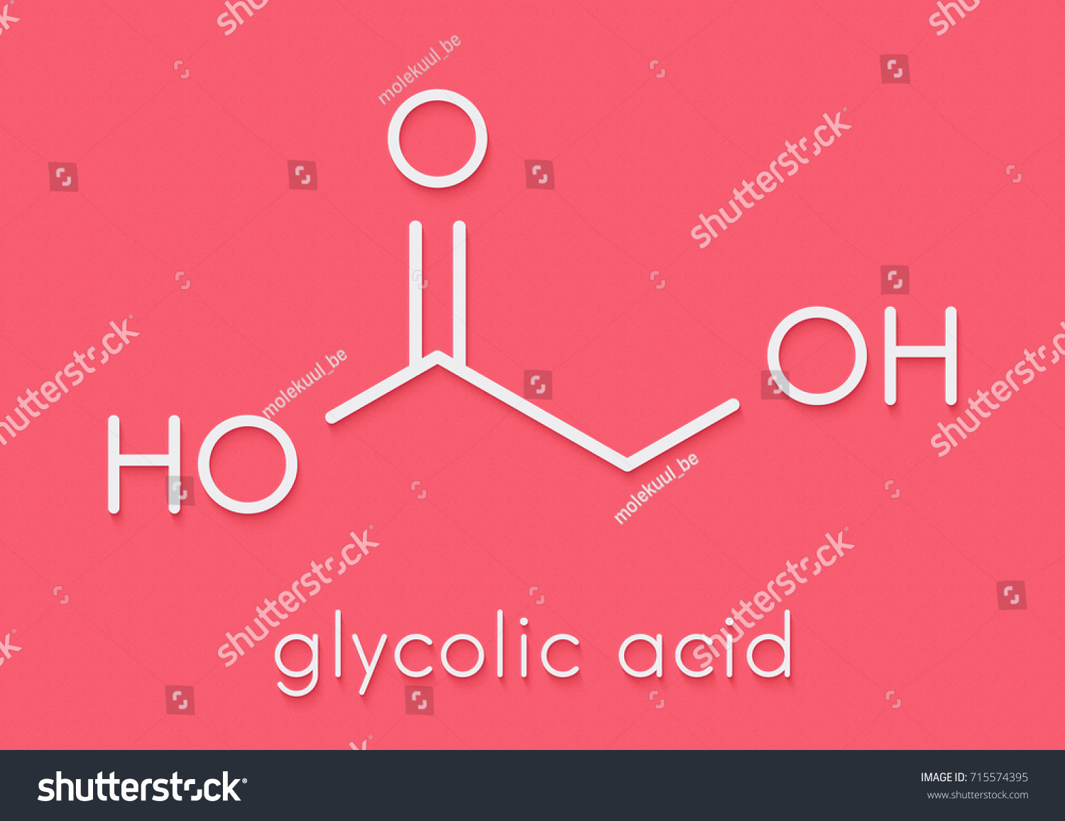 Glycolic Acid Hydroacetic Acid Molecule Skeletal Stock Illustration ...