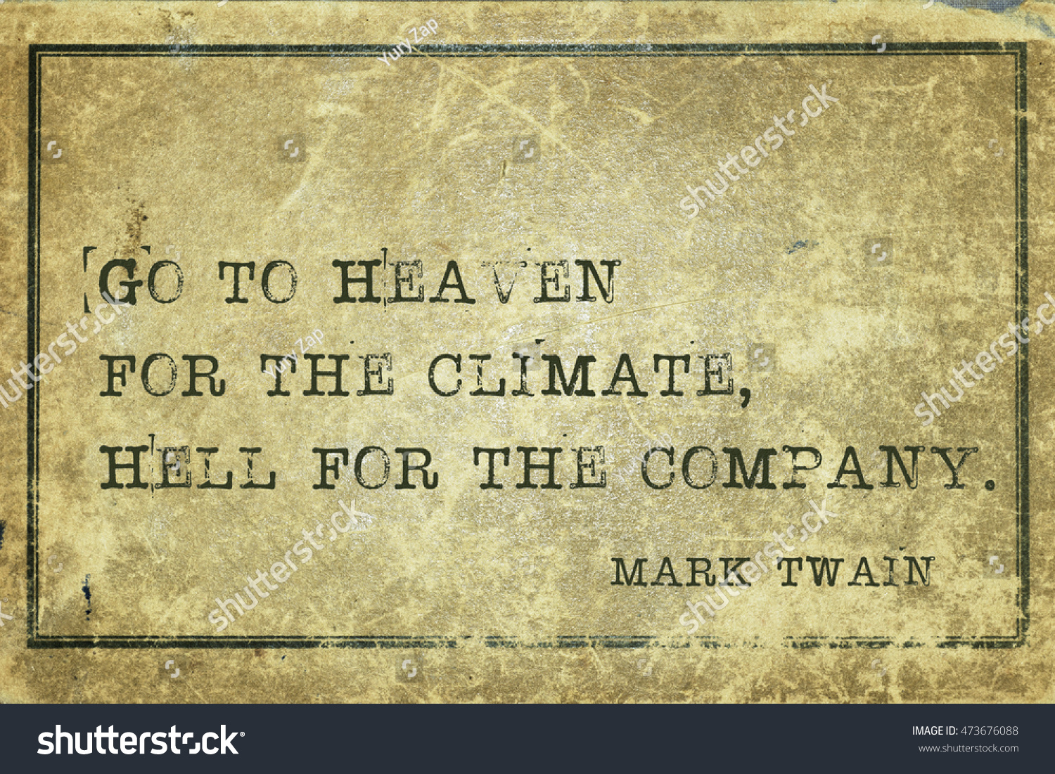 Go Heaven Climate Hell Company Famous Stock Illustration