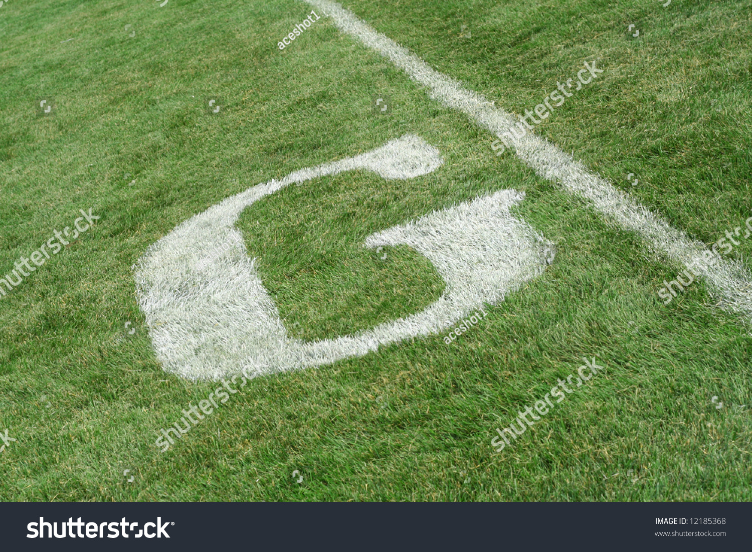 Goal Line On A Football Field Stock Photo 12185368 : Shutterstock