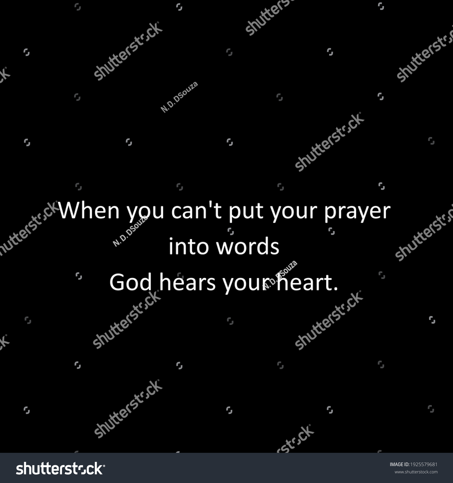 God Hears Your Heart Biblical Phrase Stock Illustration 1925579681